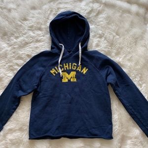 University of Michigan Crop Hooded Sweatshirt